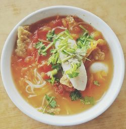 Close-up of soup in bowl