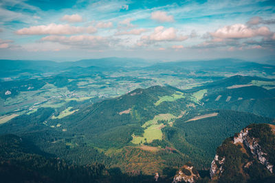 High angle view of landscape against sky