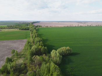 Scenic view of land against sky