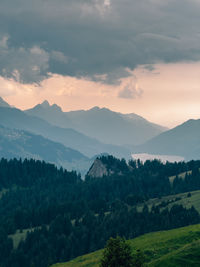 Scenic view of mountains against sky