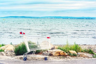 Scenic view of beach against sky