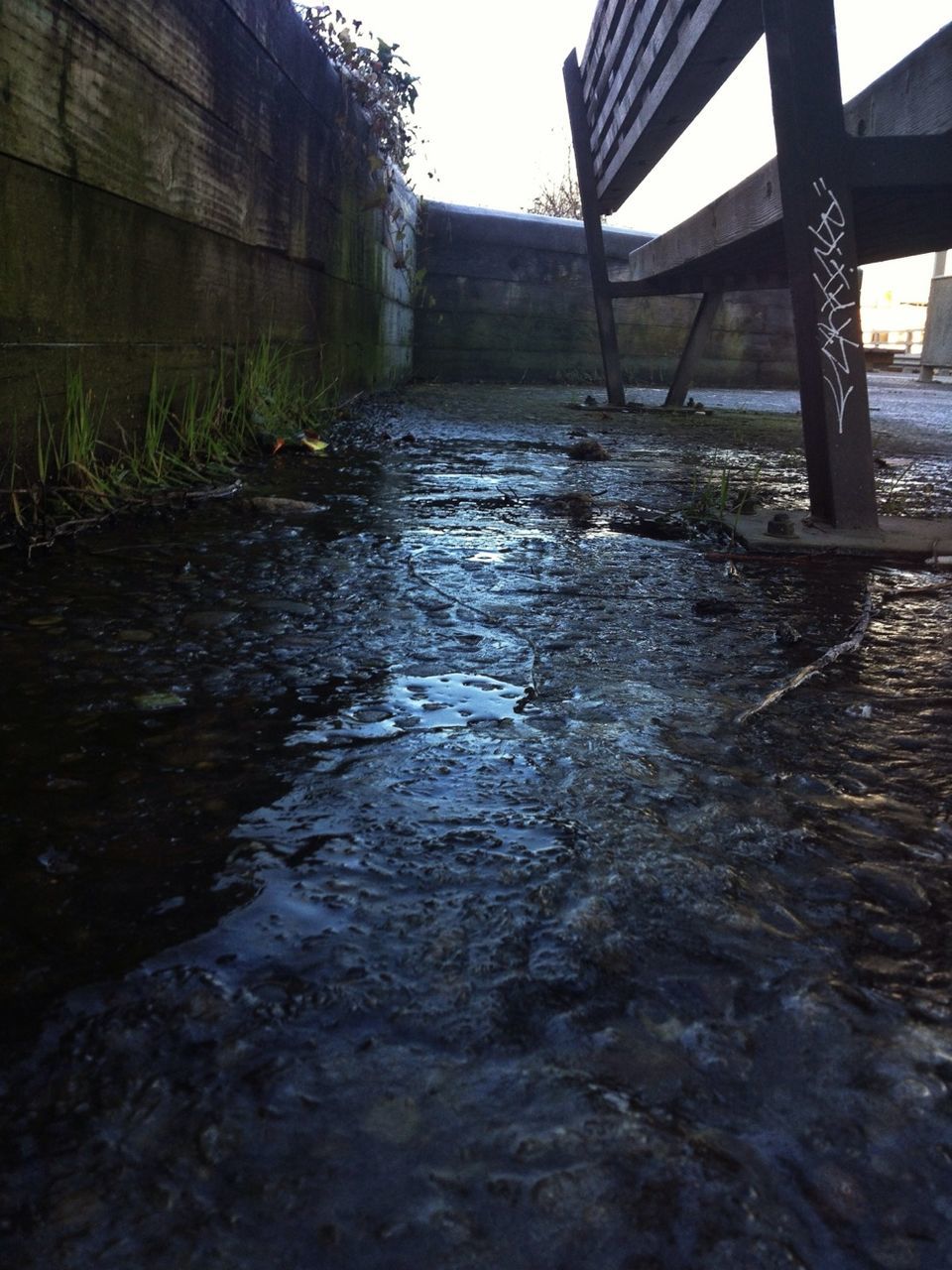 water, built structure, architecture, building exterior, reflection, the way forward, waterfront, no people, river, day, canal, stream, wet, outdoors, rippled, narrow, nature, sunlight, house, surface level