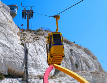 Cable car in rosh hanikra, border israel and lebanon