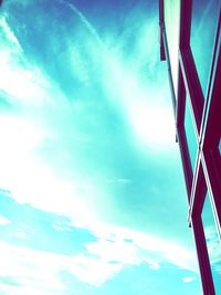 Low angle view of hanging tree against sky