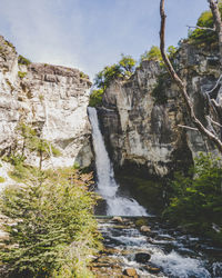 Scenic view of waterfall