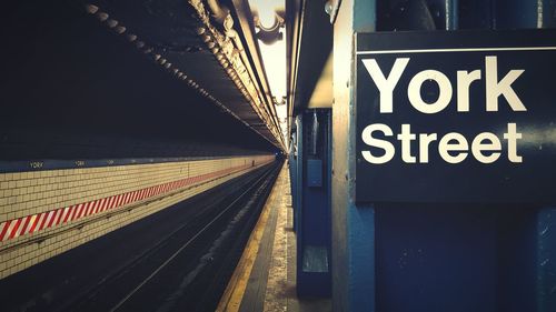 Information sign on railroad station