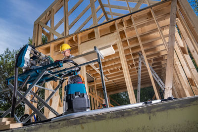 Low angle view of built structure against sky