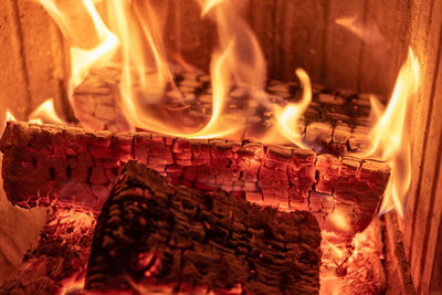 Close-up of bonfire