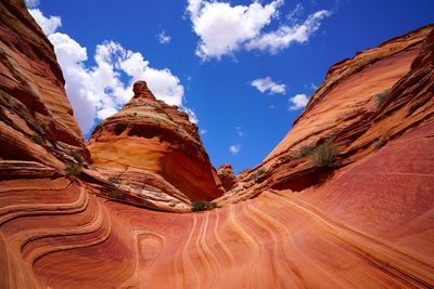 Panoramic view of rock formations against sky