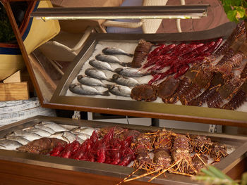 View of fresh seafood on display