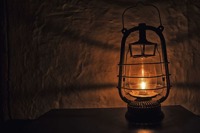 Close-up of illuminated light bulb