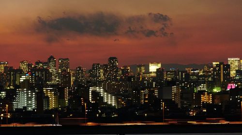 Illuminated city at night