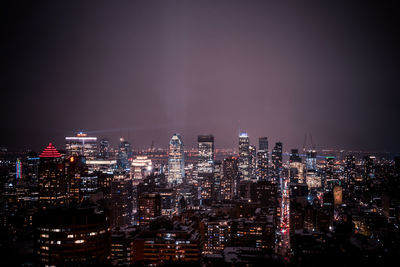 Illuminated city at night