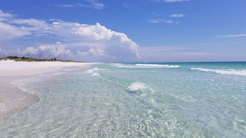 Scenic view of beach against sky