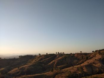 Scenic view of landscape against clear sky