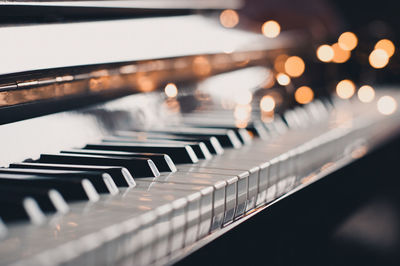 Close-up of piano keys