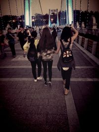 Woman standing in city