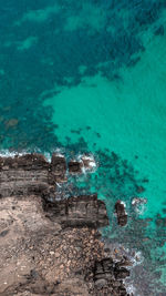 Aerial angle view of sea and cliffs