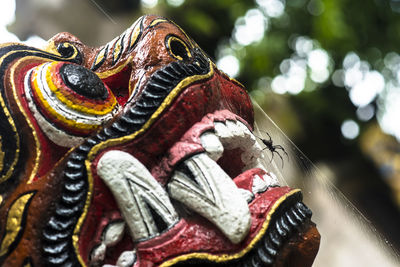 Close-up of animal sculpture