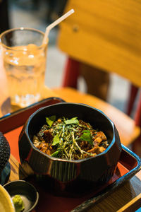 Close-up of drink on table