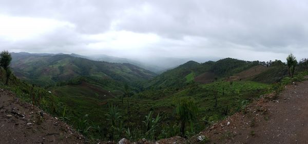 Scenic view of mountains against sky