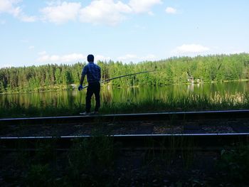 Woman standing on landscape