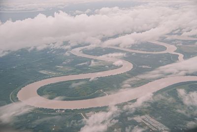 High angle view of landscape against sky