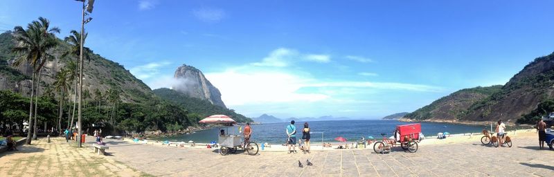 Panoramic view of people on beach