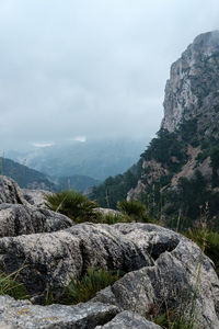 Scenic view of mountains against sky