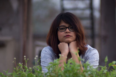 Portrait of young woman