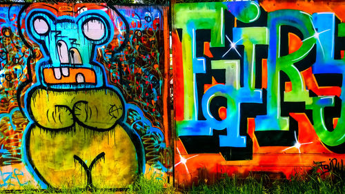 Colorful graffiti on wall