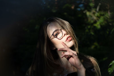 Close-up portrait of young woman