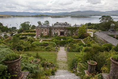 High angle view of bantry house, county cork, ireland