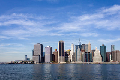 Cityscape against cloudy sky