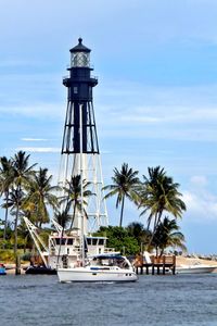 View of lighthouse at seaside