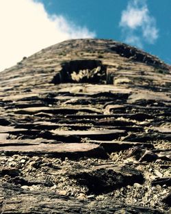 Surface level of landscape against sky