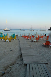 View of boats in calm sea