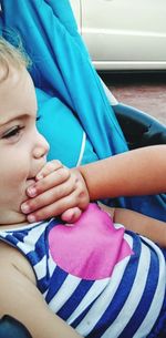 Close-up of cute baby girl