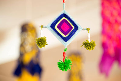 Close-up of decoration hanging at home