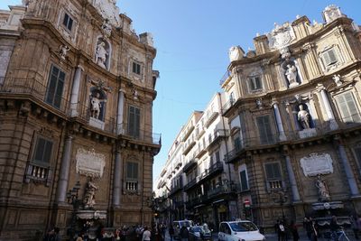 Low angle view of buildings against sky