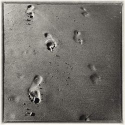 High angle view of sandy beach