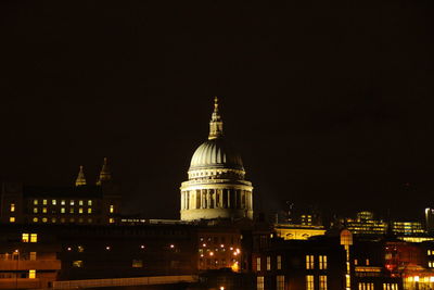 City lit up at night