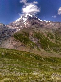 Scenic view of mountains against sky