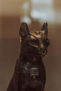Close-up of lion statue