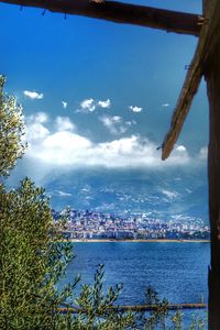 View of sea against cloudy sky