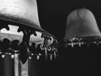 Close-up of metal structure on table