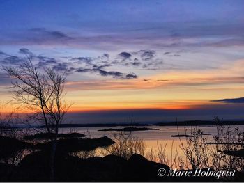 Scenic view of sea during sunset