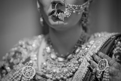 Close-up of woman wearing mask