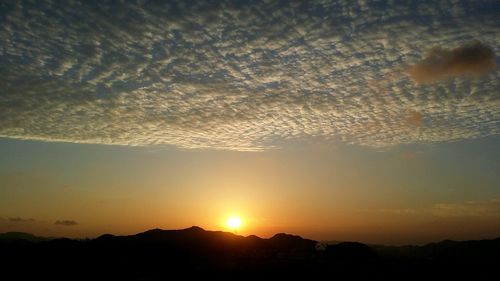 Scenic view of landscape against sky during sunset