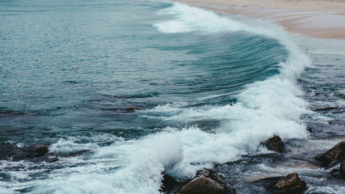 High angle view of waves